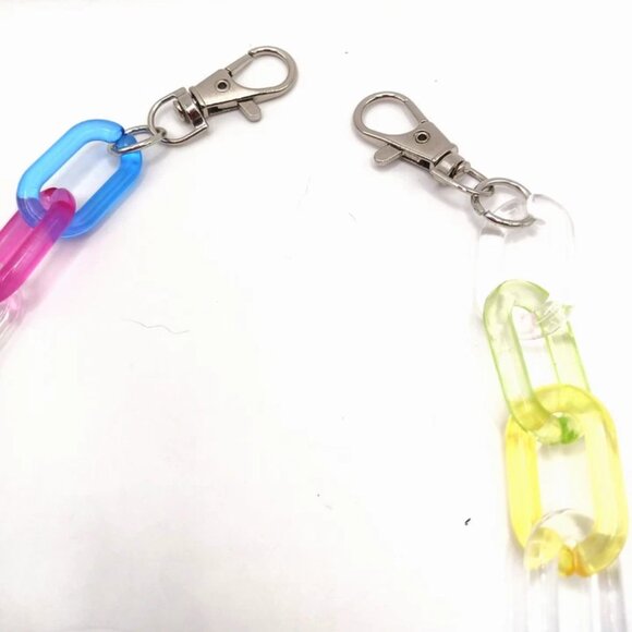 Acrylic Multi Colored Wallet Or Pants Single Layer 18 Inches Long  New - Picture 4 of 9